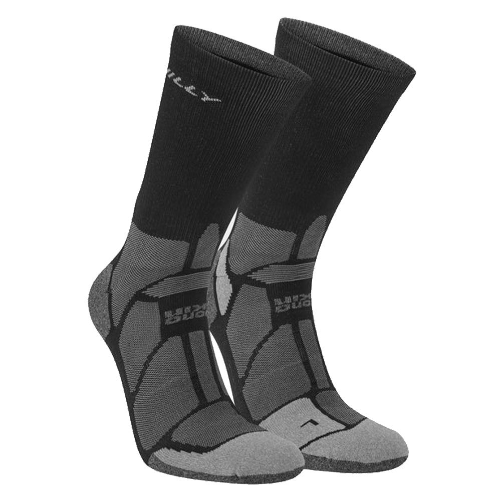 Hilly Marathon Fresh Crew Men's Running Sock - Black/Grey