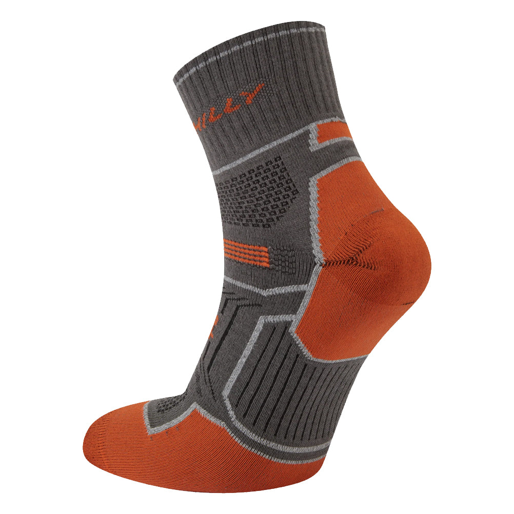 Hilly Twin Skin Anklet Running Sock - Dark Grey/Orange