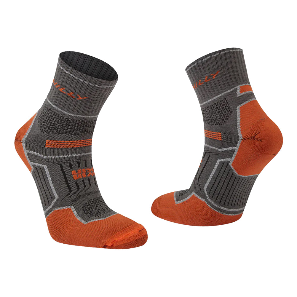 Hilly Twin Skin Anklet Running Sock - Dark Grey/Orange