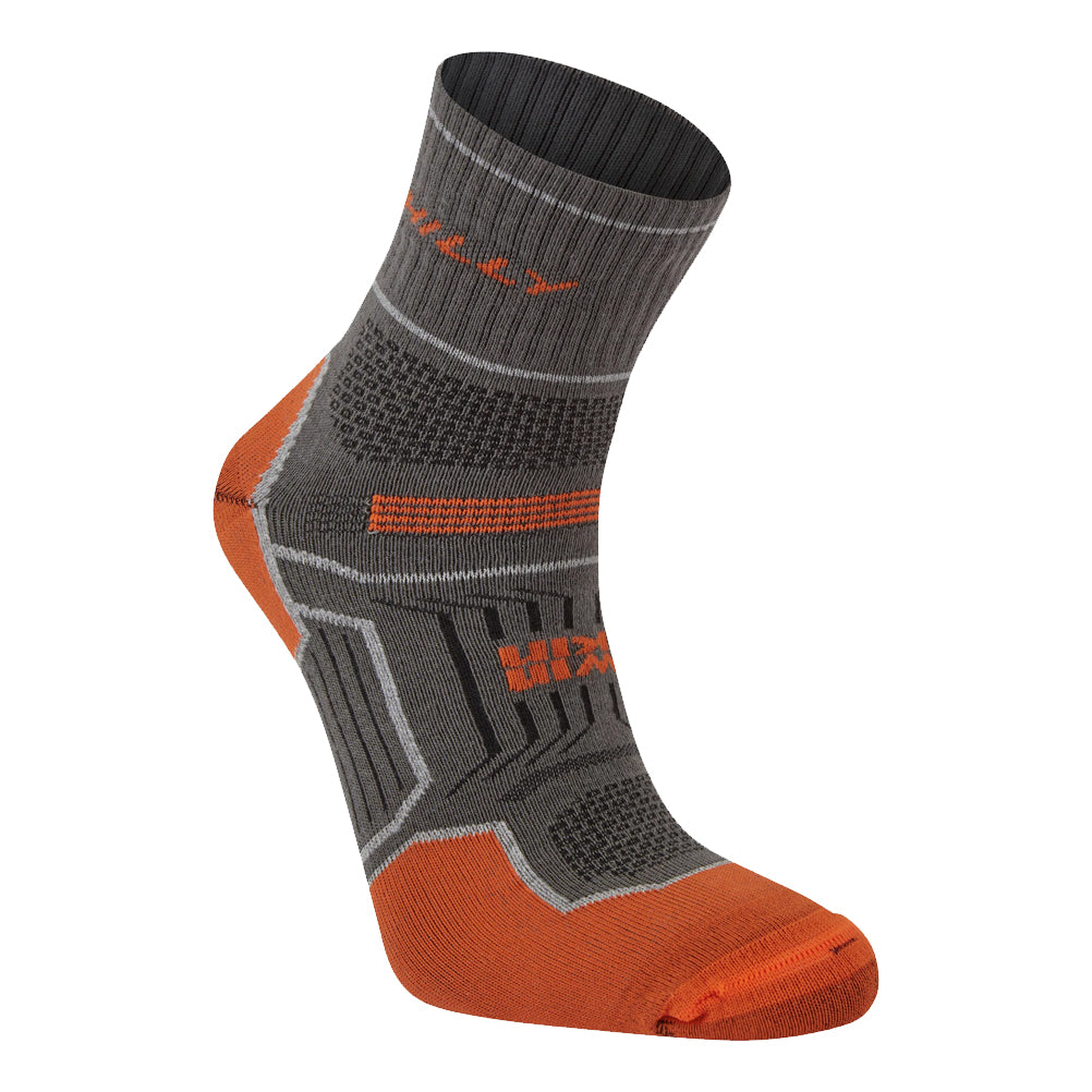 Hilly Twin Skin Anklet Running Sock - Dark Grey/Orange