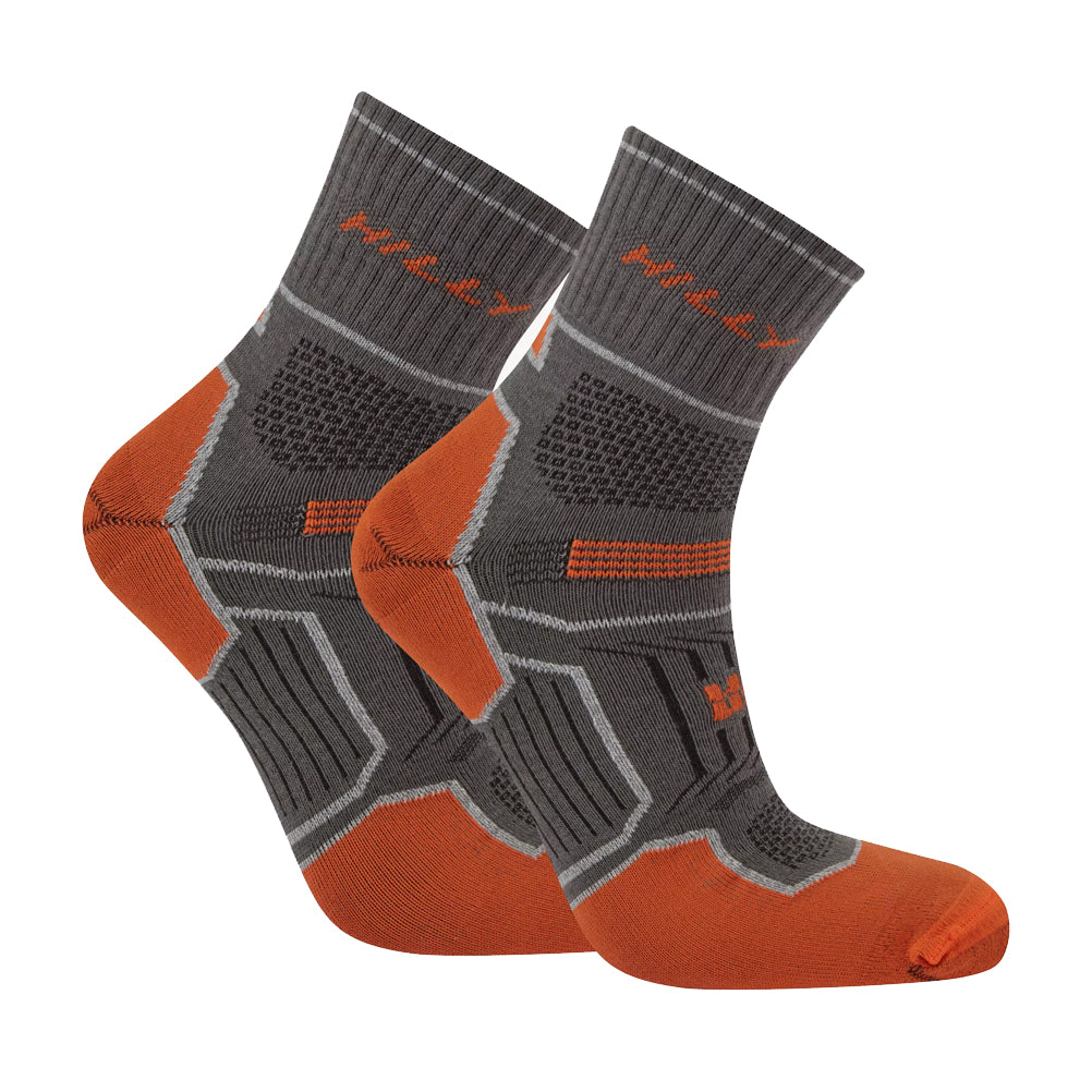 Hilly Twin Skin Anklet Running Sock - Dark Grey/Orange