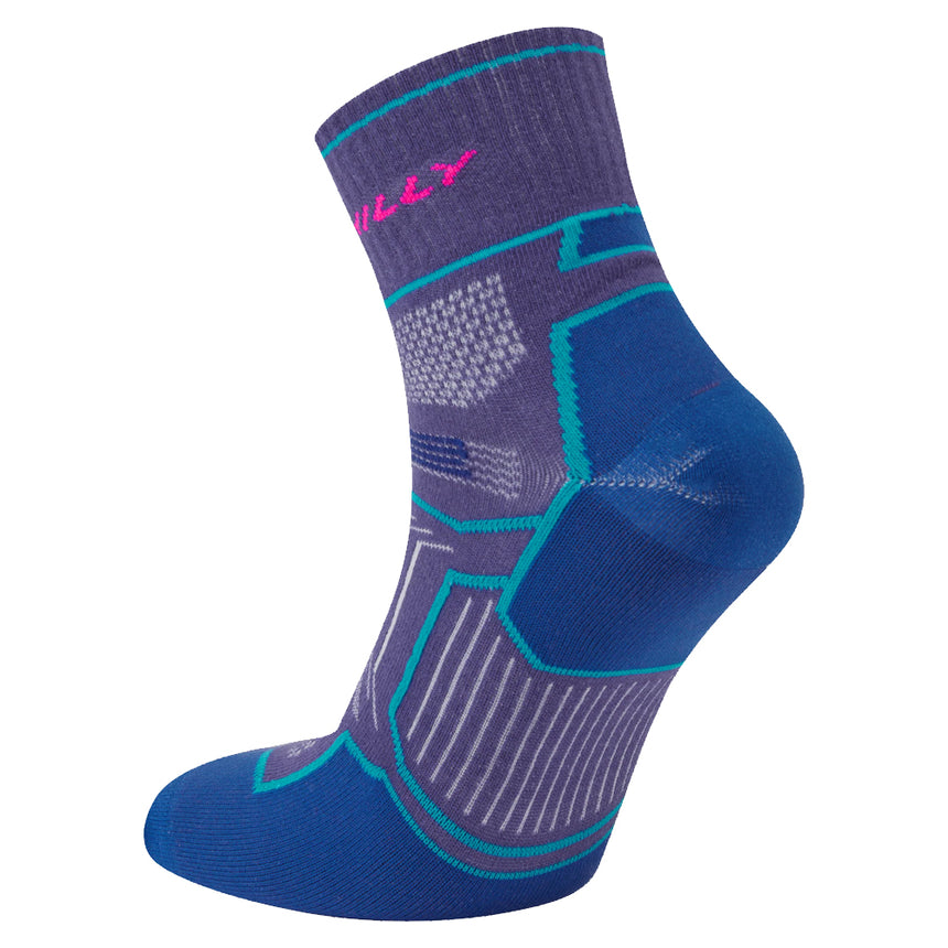 Hilly Twin Skin Anklet Running Sock - Grape/Blue