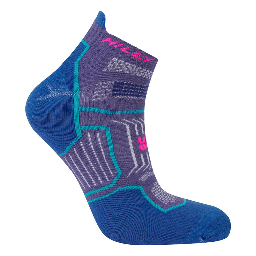 Hilly Twin Skin Socklet Running Sock - Grape/Blue