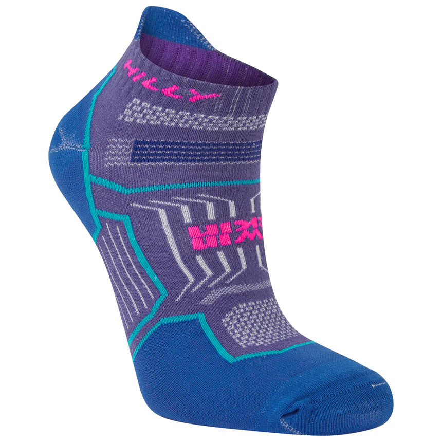 Hilly Twin Skin Socklet Running Sock - Grape/Blue