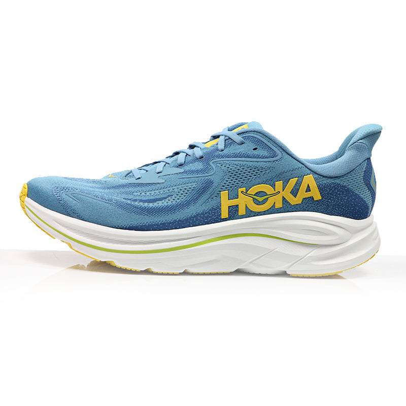 Hoka One One Clifton 10 Wide Fit Men's Running Shoe - Alpine Blue/Foggy Night