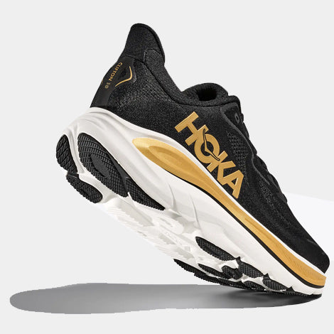 Hoka One One Clifton 10 Women's Running Shoe - Black/Gold