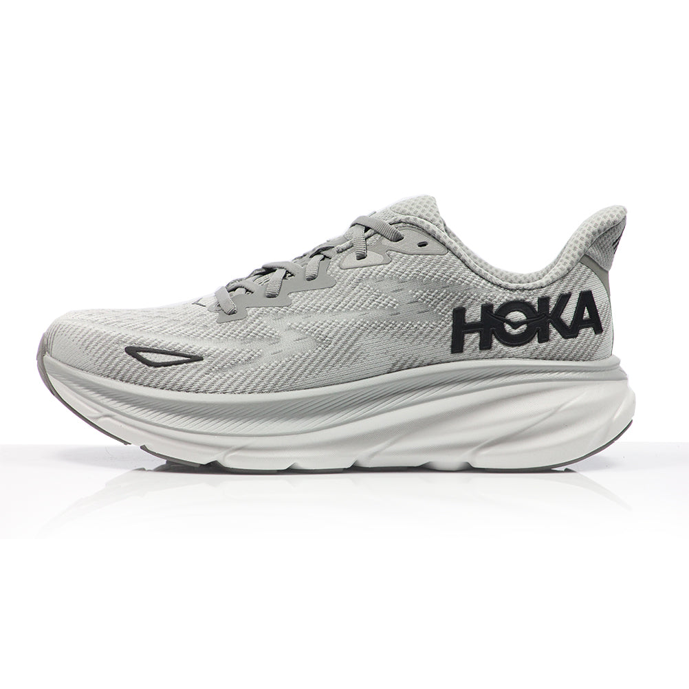 Hoka One One Bondi 9 Women's Wide Fit Running Shoe - Cosmic Grey/White