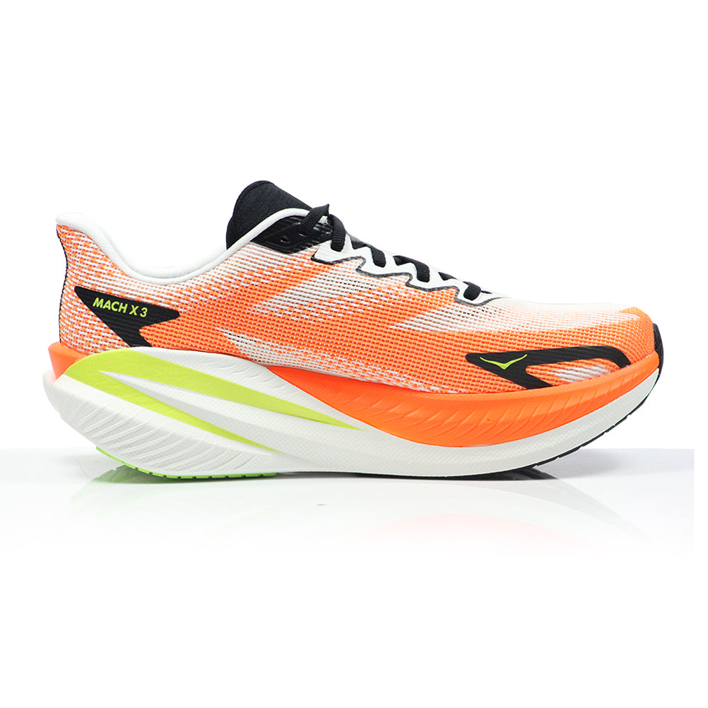 Hoka One One Mach X 3 Men's Running Shoe - White/Neon Tangerine