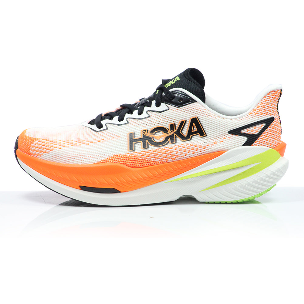 Hoka One One Mach X 3 Men's Running Shoe - White/Neon Tangerine