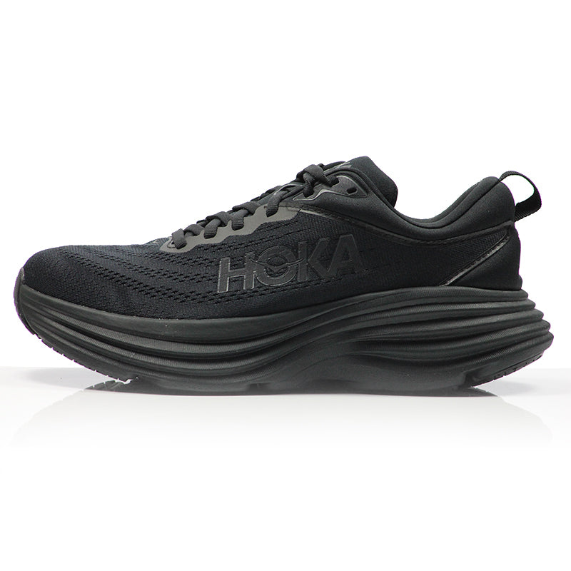 Hoka One One Bondi 8 Women's Wide Fit Running Shoe - Black/Black