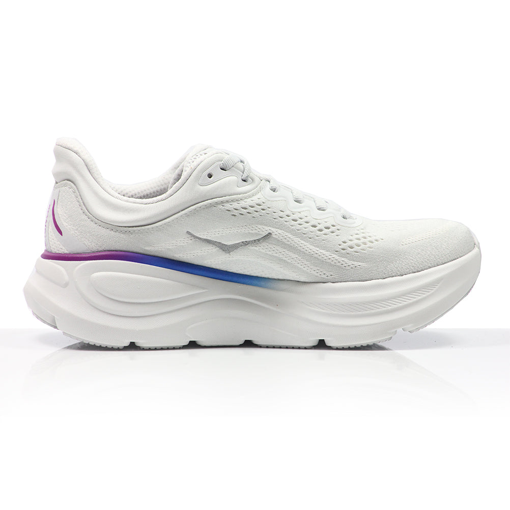 Hoka One One Bondi 9 Women's Wide Fit Running Shoe - Cosmic Grey/White