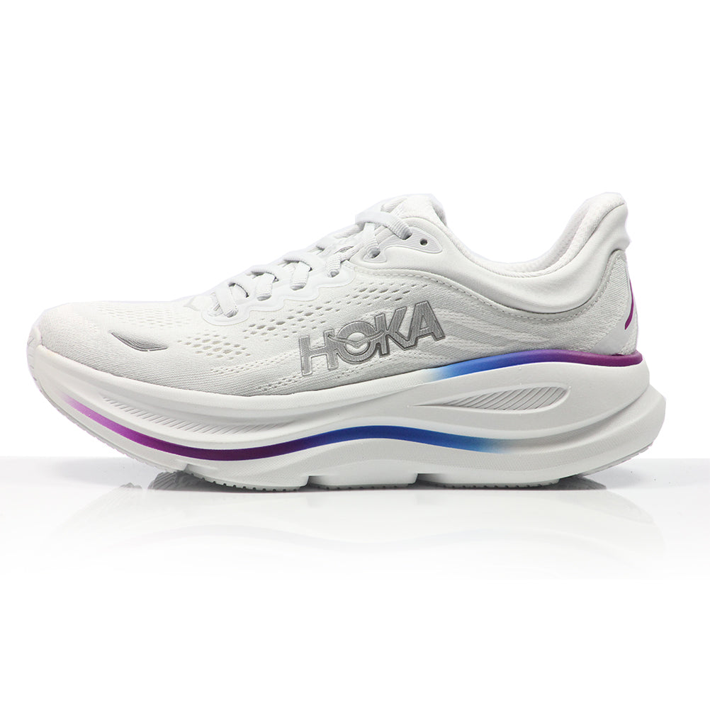 Hoka One One Bondi 9 Women's Wide Fit Running Shoe - Cosmic Grey/White