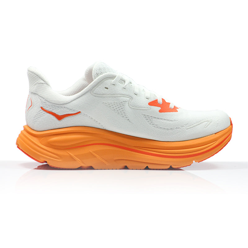 Hoka Clifton 10 Women's Running Shoe - Frost/Orange Zest