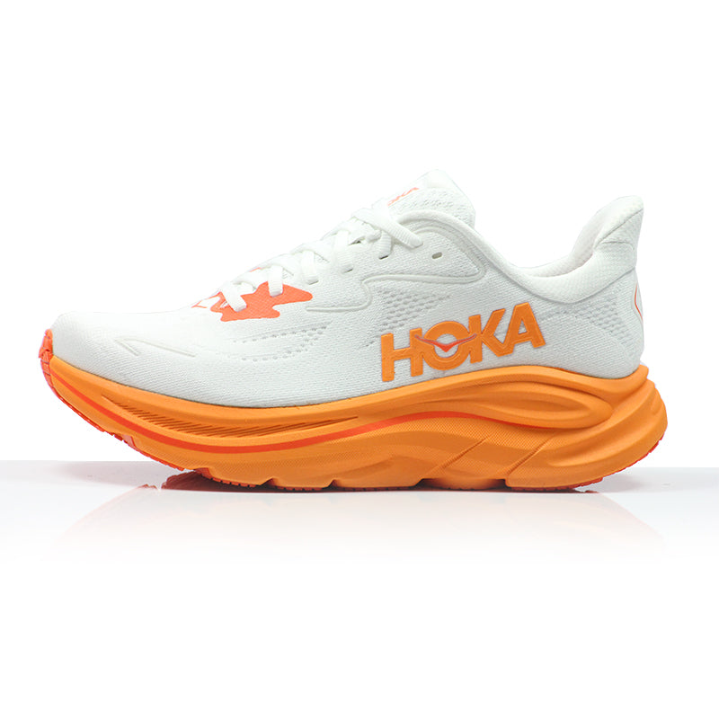 Hoka Clifton 10 Women's Running Shoe - Frost/Orange Zest