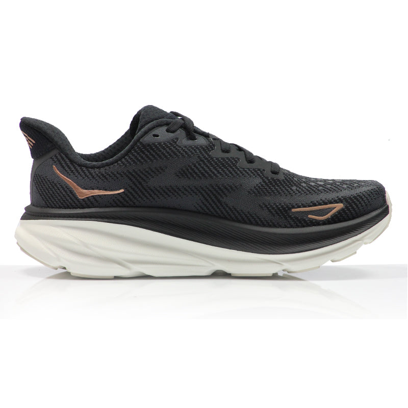 Hoka One One Clifton 9 Women's Running Shoe - Black/Rose Gold