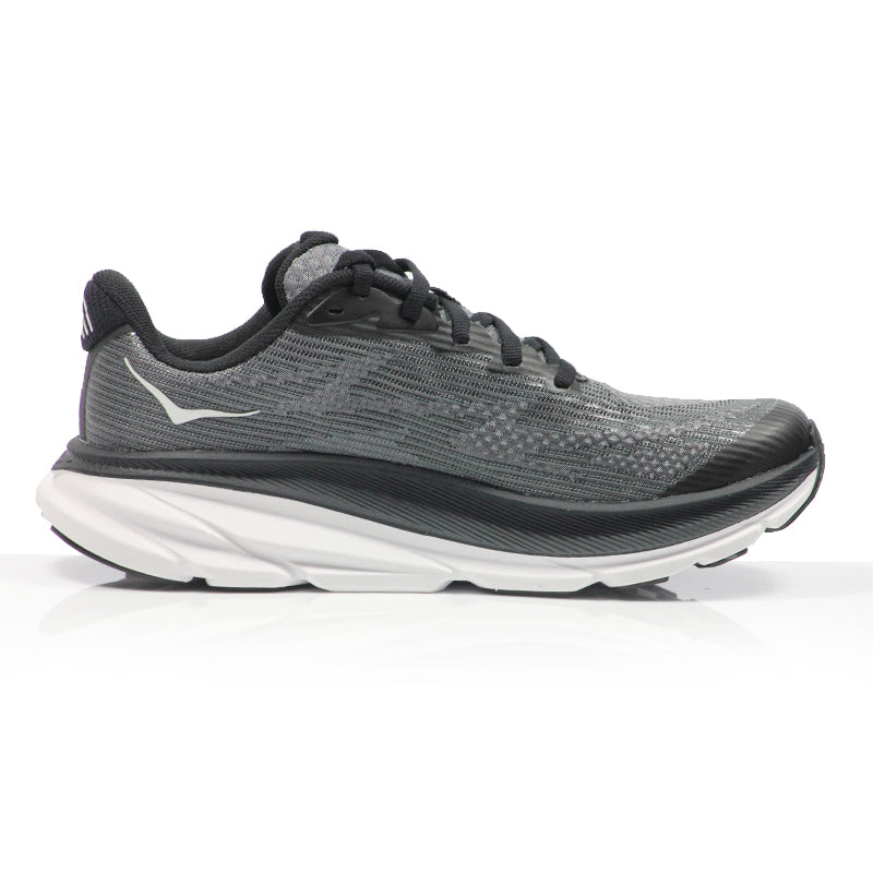 Hoka Clifton 9 Junior Running Shoe - Black/White