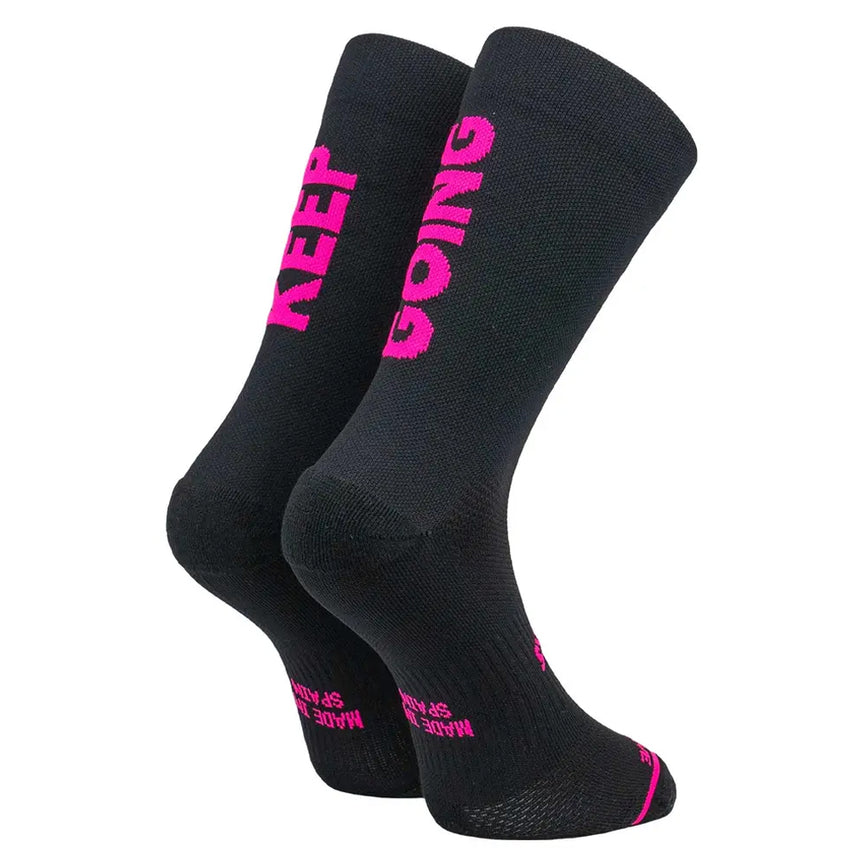 Sporcks Keep Going Black Crew Running Sock - Black/Purple