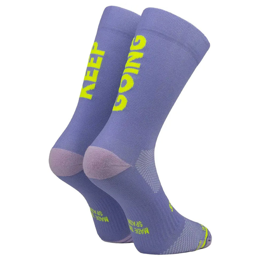 Sporcks Keep Going Purple Crew Running Sock - Purple/Neon