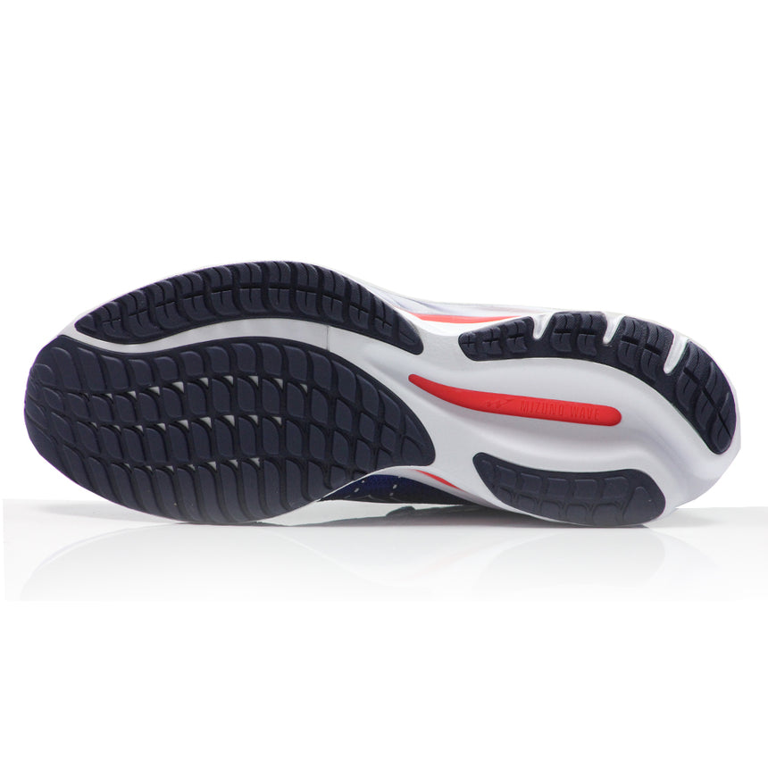 Mizuno Wave Rider 27 Men's Running Shoe - Surf Web/White/Neon Flame