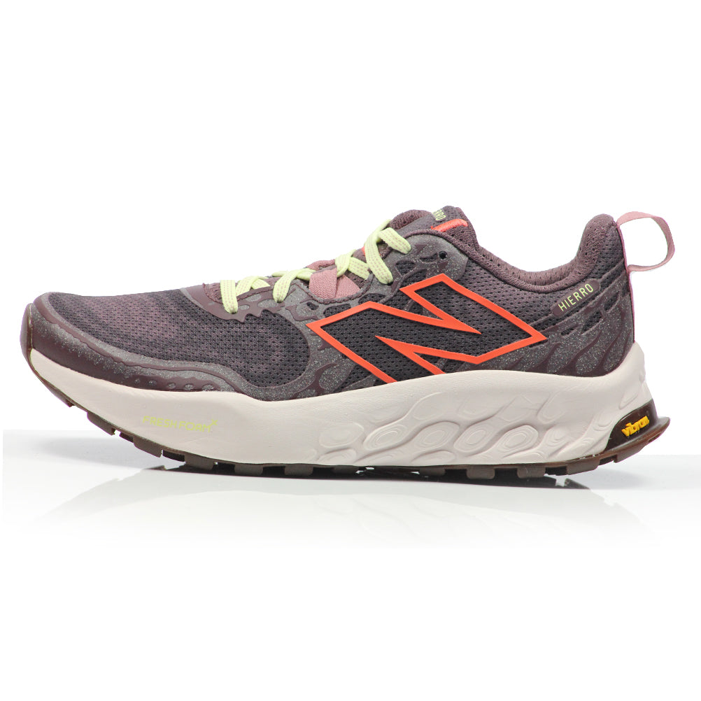 New Balance Fresh Foam X Hierro v8 Women's Trail Shoe - Licorice/Gulf Red/Pink Granite
