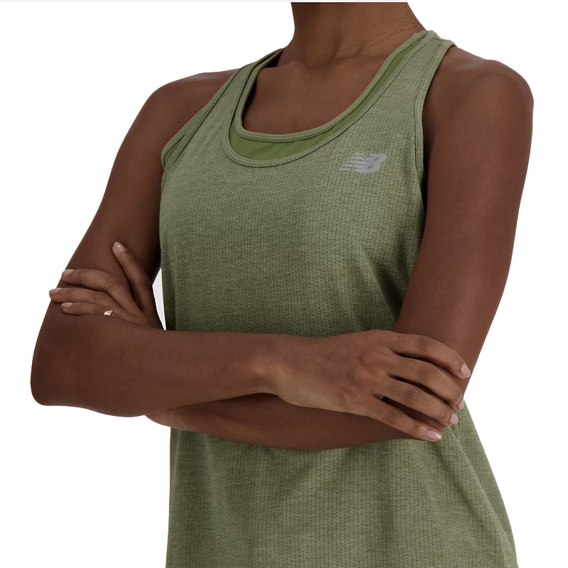 New Balance Athletics Women's Running Tank - Dark Olivine/Heather