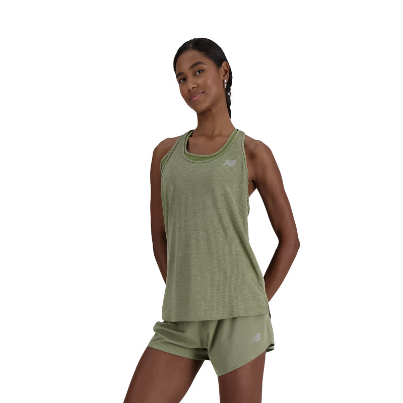 New Balance Athletics Women's Running Tank - Dark Olivine/Heather