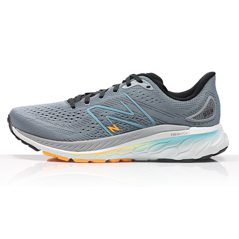 New Balance Fresh Foam X 860v13 Wide Fit Men's Running Shoe - Steel/Summer Aqua/Hot Marigold