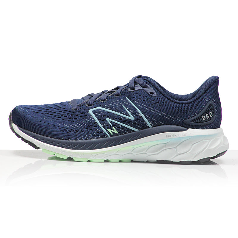 New Balance Fresh Foam X 860v13 Wide Fit Women's Running Shoe - Navy/Bleach Blue/Green Aura