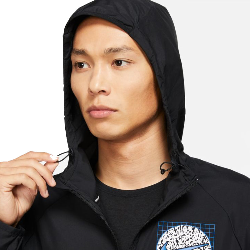 Nike-mens-ESS-WR-GX-Running-JKT-DA0190-010-Front-HOOD-model