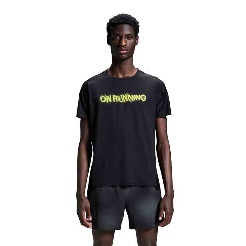On Running Performance Lumos Short Sleeve Men's Running Tee - Black