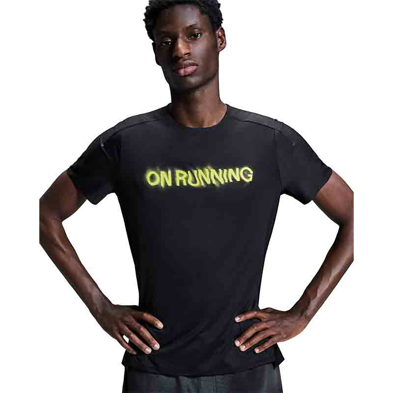 On Running Performance Lumos Short Sleeve Men's Running Tee - Black
