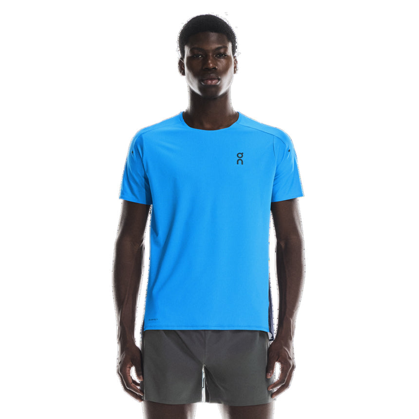 On Running Performance Short Sleeve Men's Running Tee - Malibu/Navy