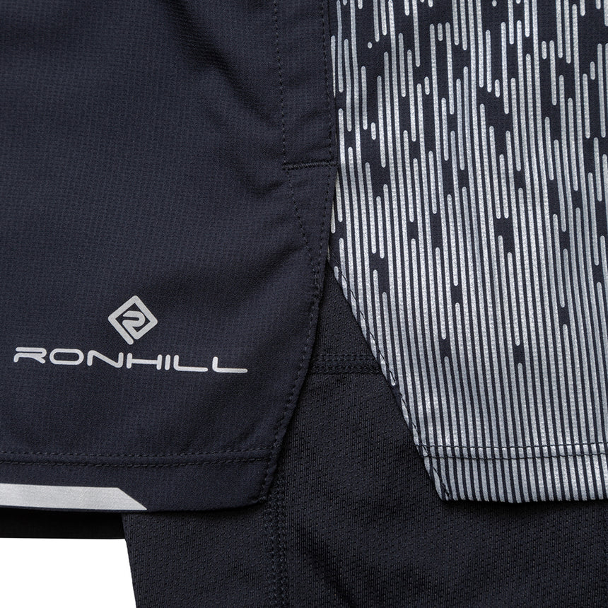 Ronhill Tech Reflect 5inch Men's Twin Running Short - Black/Reflect