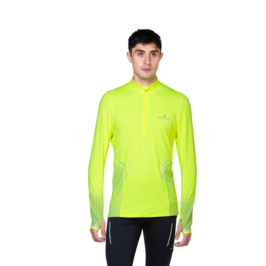 Ronhill Tech Reflect Halfzip Men's Running Top - Fluo Yellow/Reflect