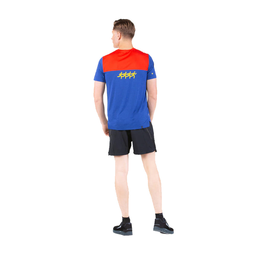 Ronhill Tech Trio Short Sleeve Men's Running Tee - Dark Cobalt/Marl/Solar