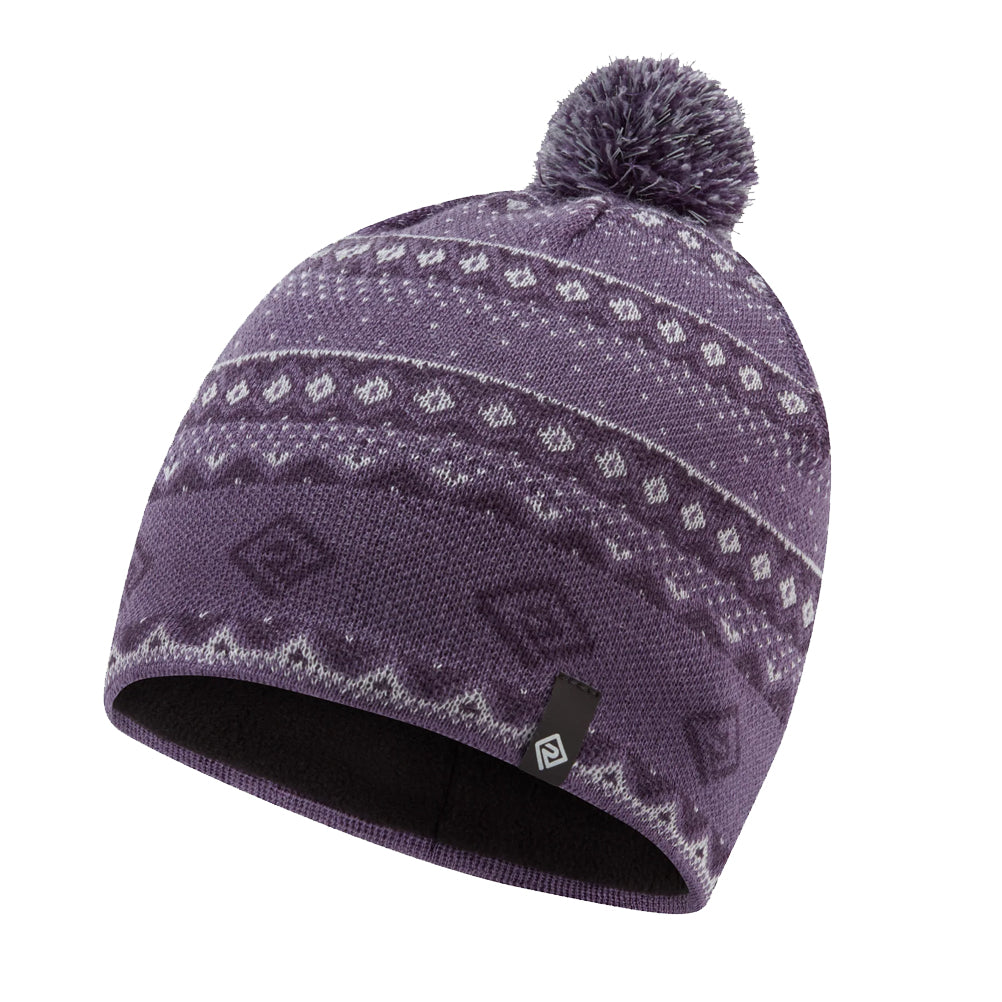 Ronhill Winter Bobble Hat - Dark Iris/White