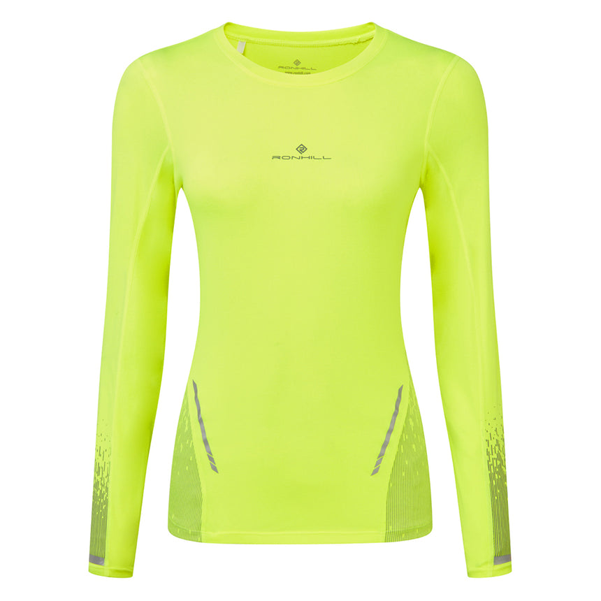 Ronhill Tech Reflect Long Sleeve Women's Running Tee - Fluo Yellow/Reflect