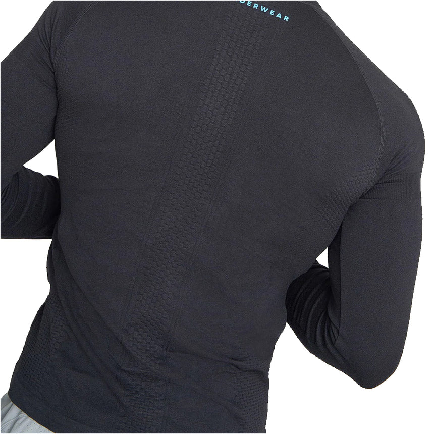 Runderwear Men's Long Sleeve Base Layer- Black