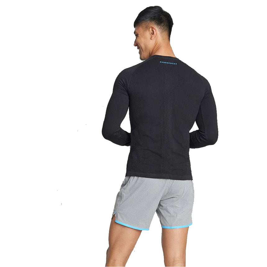 Runderwear Men's Long Sleeve Base Layer- Black