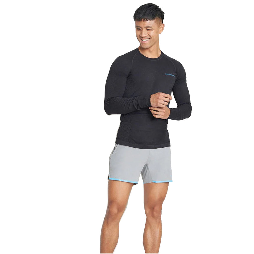 Runderwear Men's Long Sleeve Base Layer- Black