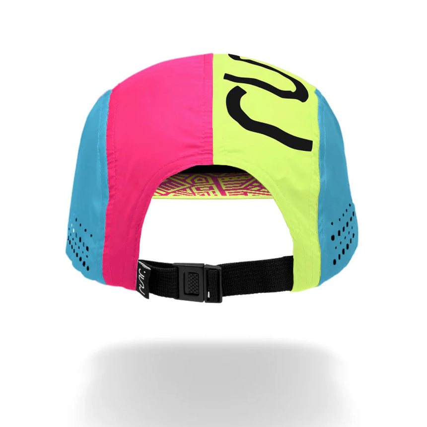 Runr Amsterdam Technical Running Hat - Yellow/Blue/Pink