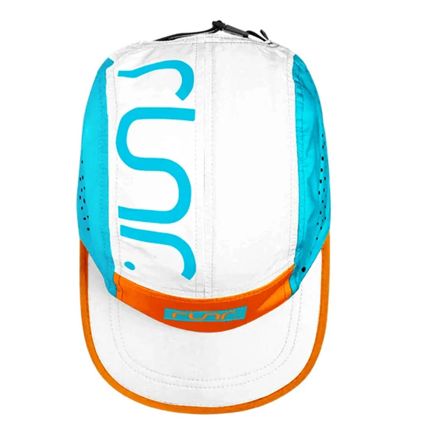 Runr Miami Technical Running Hat - White/Blue/Orange