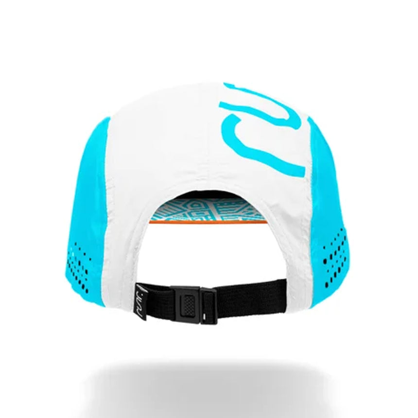 Runr Miami Technical Running Hat - White/Blue/Orange
