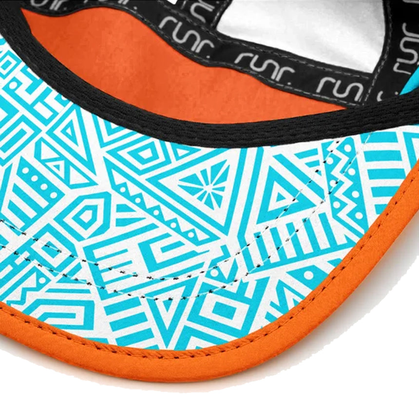 Runr Miami Technical Running Hat - White/Blue/Orange