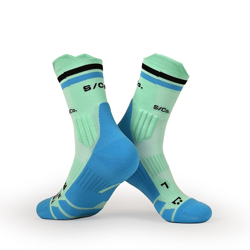 S/Co Crew Running Socks - Aqua Shadow