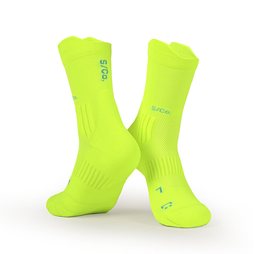S/Co Crew Running Socks - Neon Volt Runner