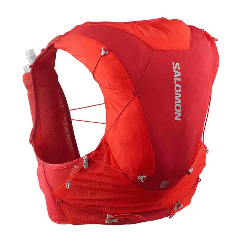 Salomon Unisex ADV Skin 12 Set Running Vest - Flame Scarlet/Haute Red