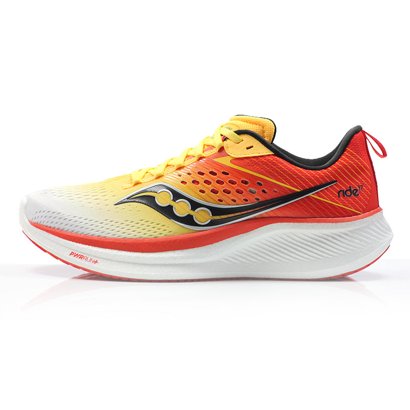 Saucony Ride 17 Men's Running Shoe - White/Vizigold