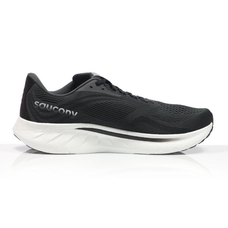 Saucony Ride 18 Men's Running Shoe - Black/White