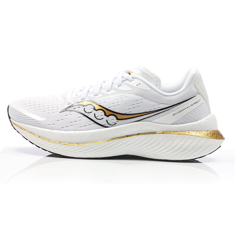 Saucony Endorphin Speed 3 Women's Running Shoe - White/Gold